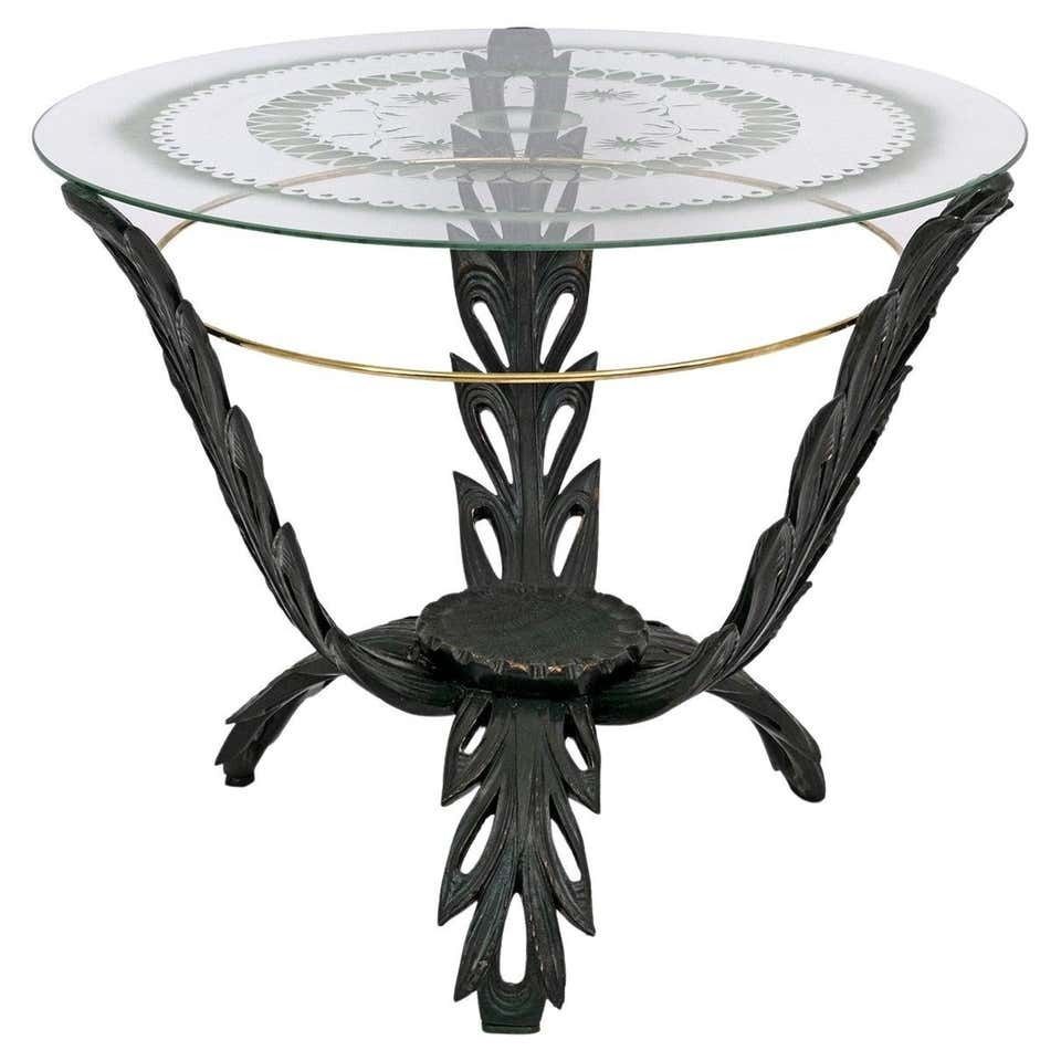 Pierluigi Colli Midcentury Italian Brass And Wood Coffee Table, 1950s