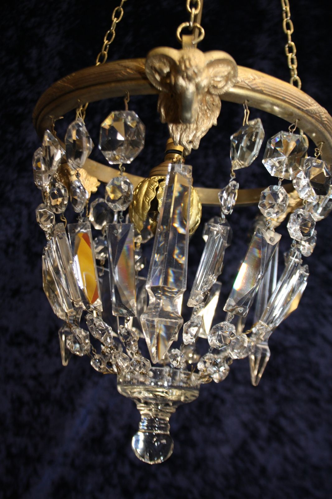 Early 20th Century Chandelier With Ramsheads photo vintage
