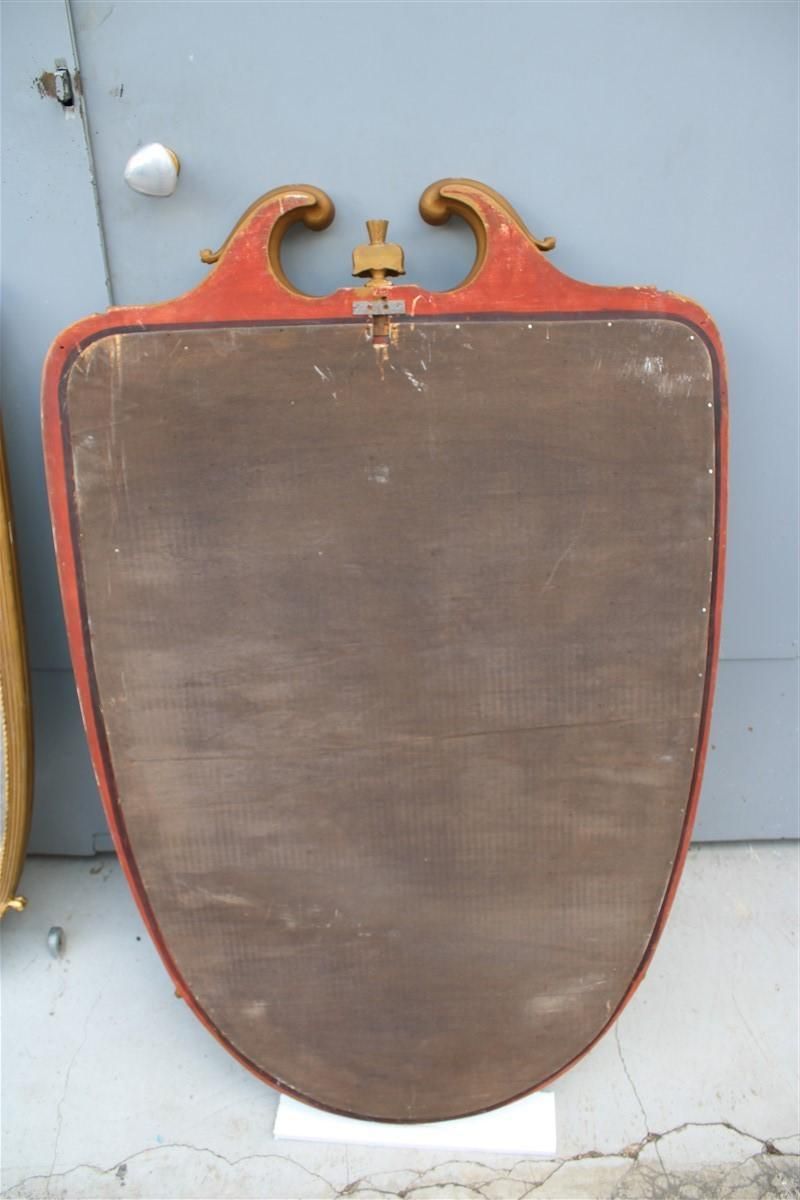 photo vintage Pair Of Rare Wall Mirrors Wood And Gold Leaf 1955 Cantù Giovanni Gariboldi Style