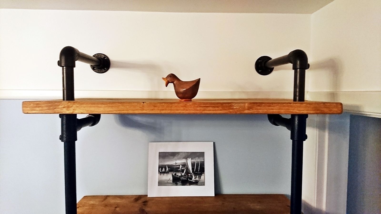 Mostra Industrial Pipework Shelving Unit, Reclaimed Wood, Steel, Vintage, Farmhouse, Country, Industrial, Handmade, Contemporary, Solid Wood photo for sale