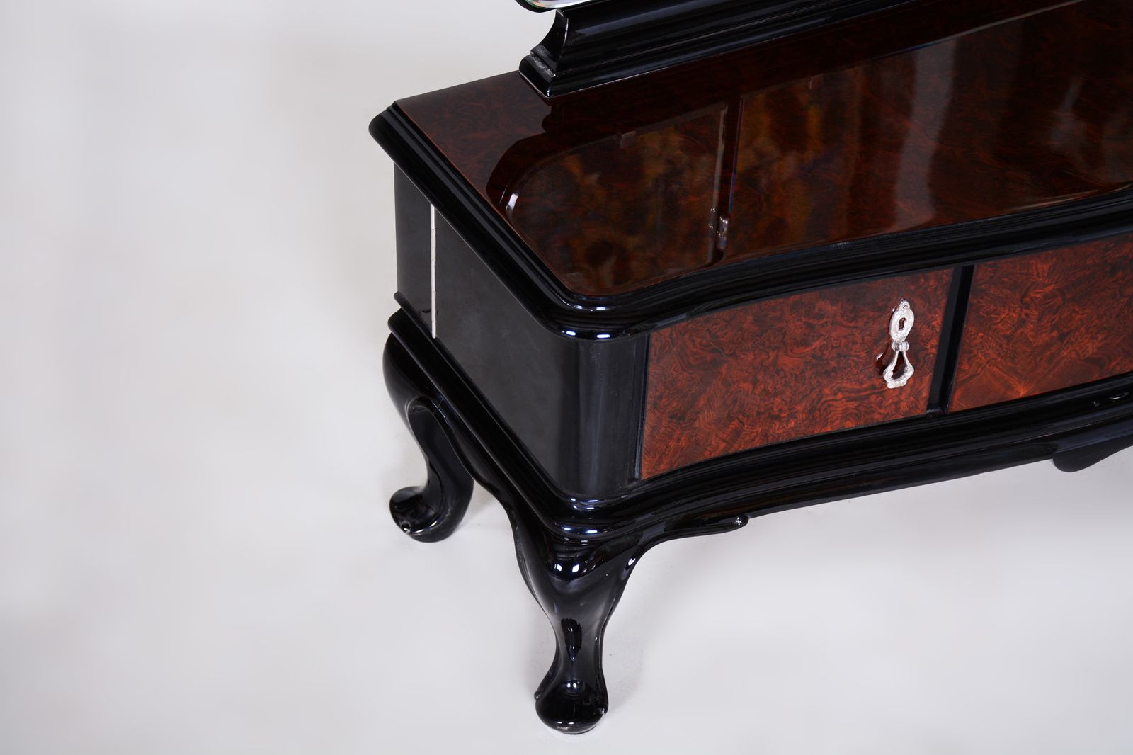 Ebonized Walnut Toilette Made In 1920s Czechia. Art Deco. Restored To High Gloss. photo 2000.0
