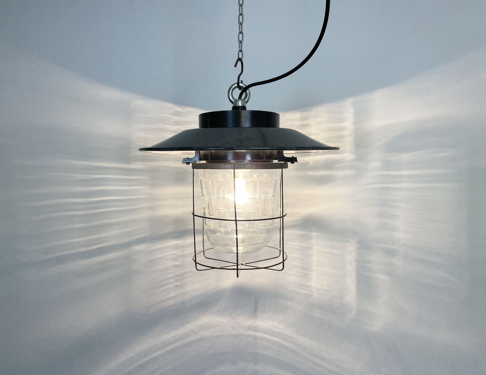 Industrial Cage Pendant Lamp, 1960s, 4x photo 129.0