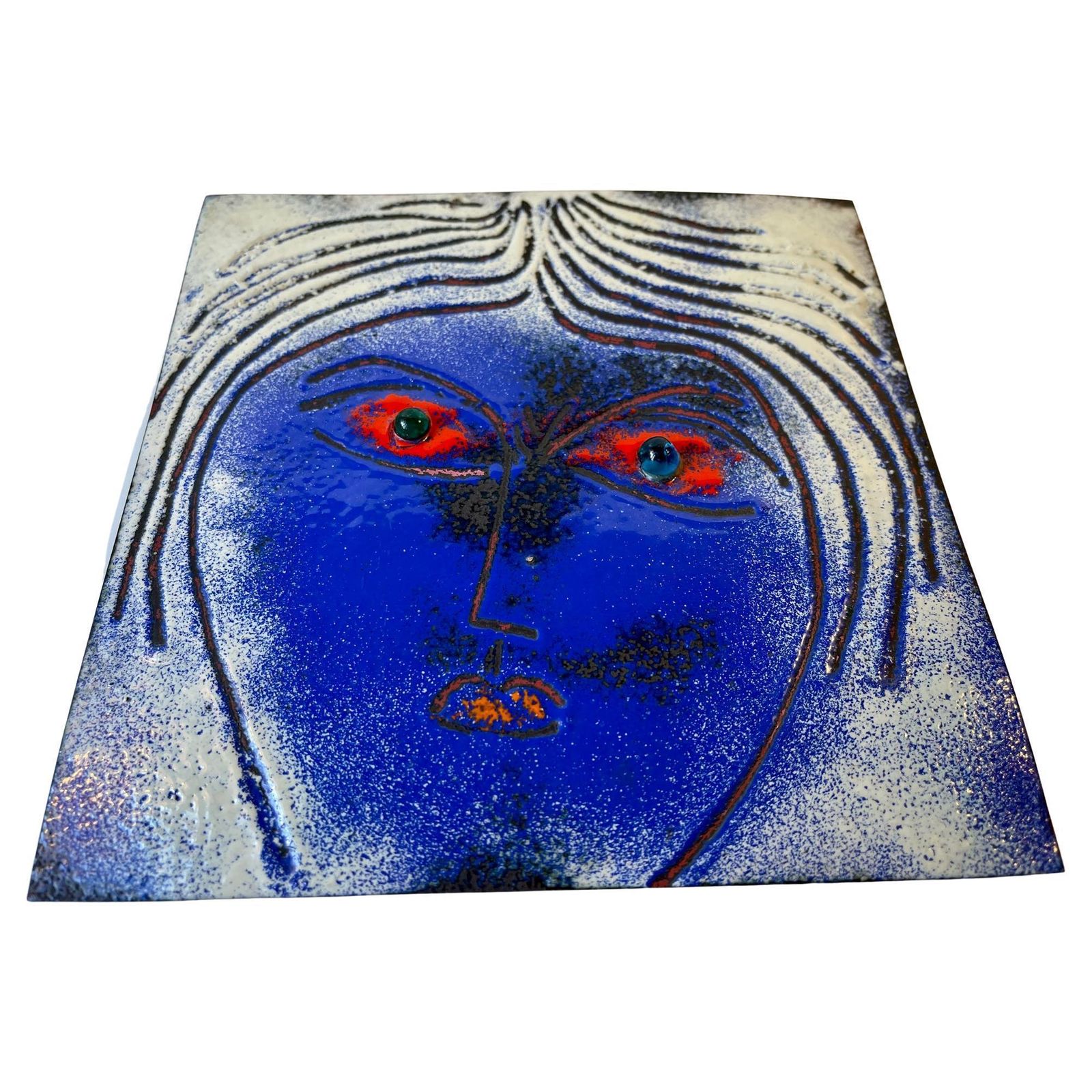 Modernist Enamel Art Work By Jacob Hull 1970s