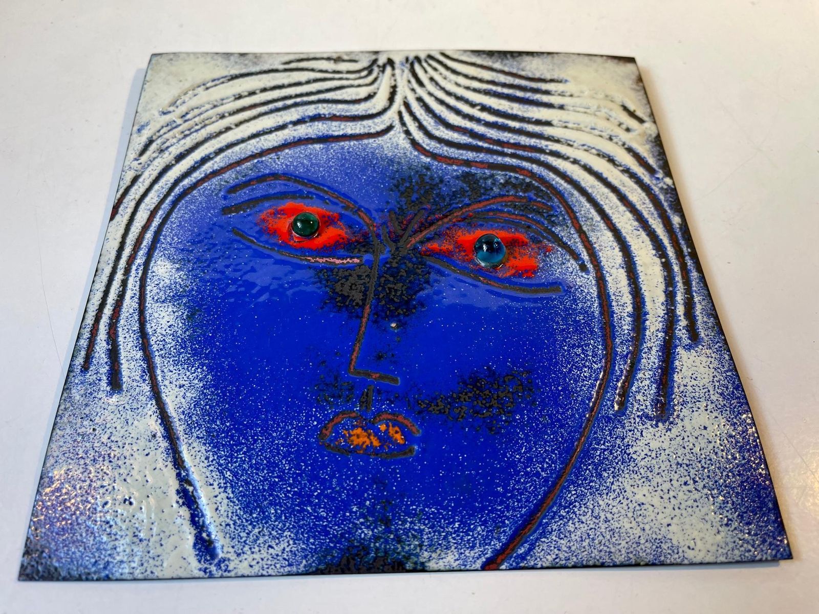 Modernist Enamel Art Work By Jacob Hull 1970s photo buy