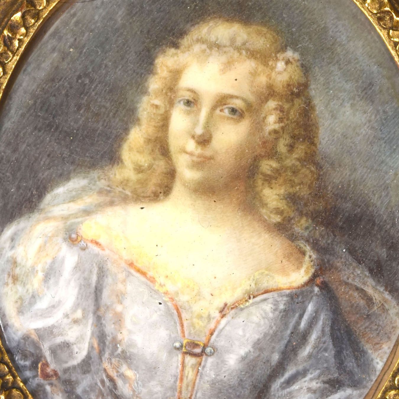 Portrait Of Renée Françoise Du Tronchay De Vayres Miniature On Ivory photo furniture
