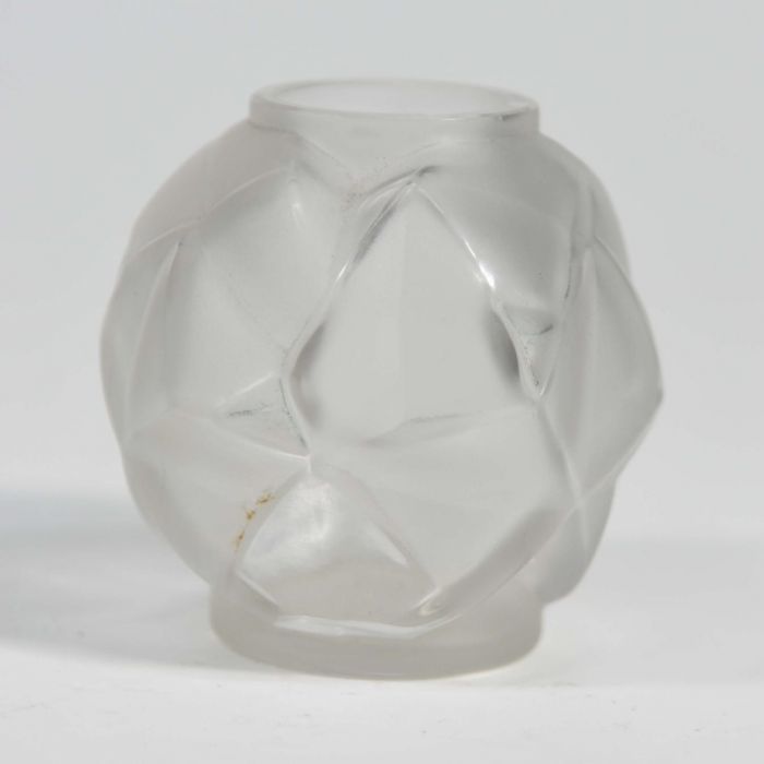 Art Deco Vase In Molded Glass With Geometric Shapes By Hunebelle photo Home Decor