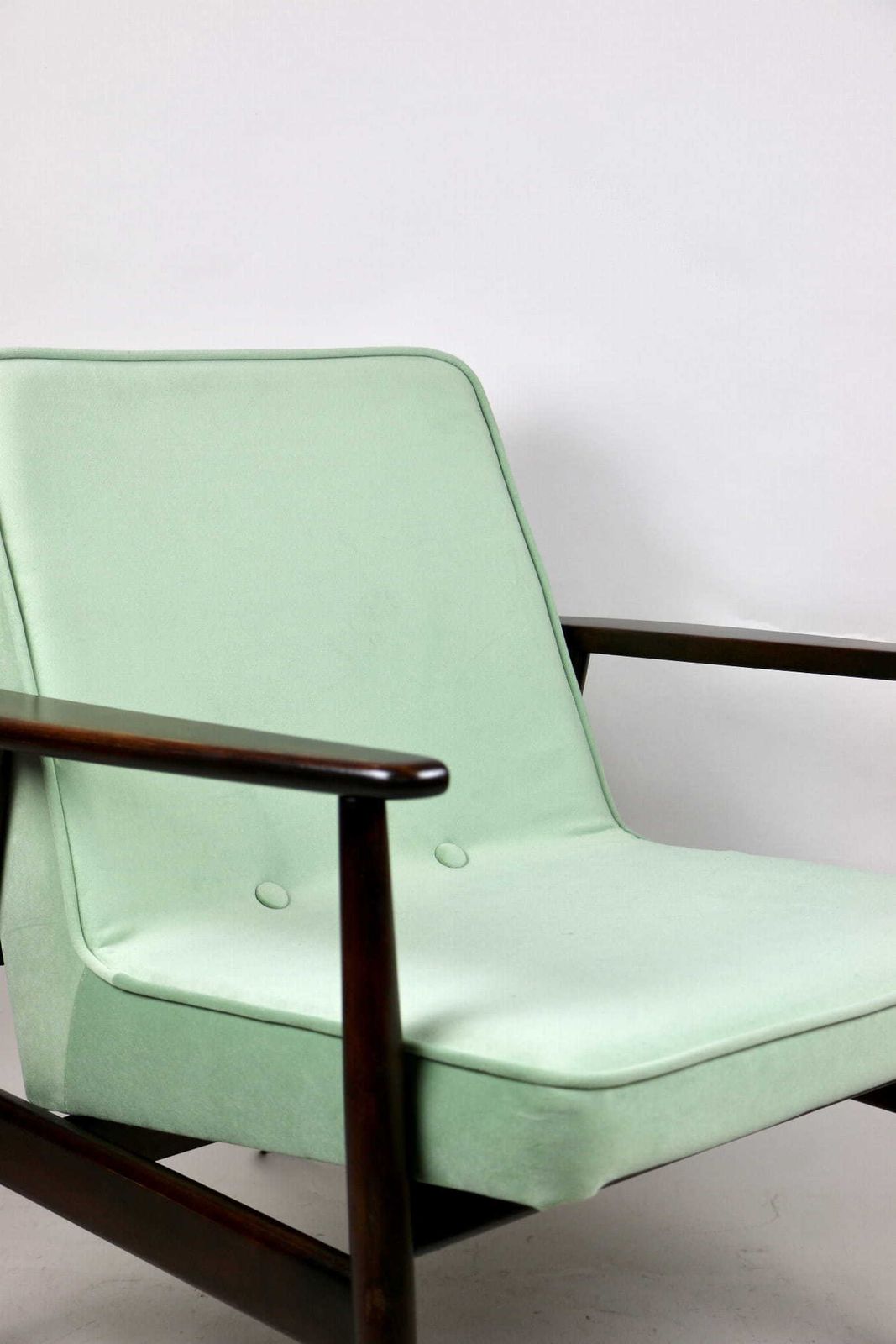 Classic Armchair Gfm63 Designed By J. Kedziorek Vintage 70s Light Green Aquamarine photo for sale