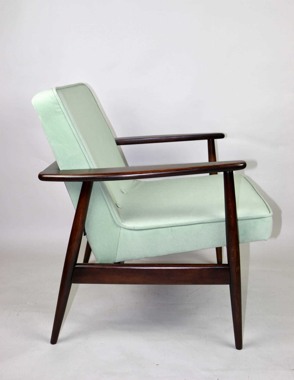 Classic Armchair Gfm63 Designed By J. Kedziorek Vintage 70s Light Green Aquamarine photo Furniture