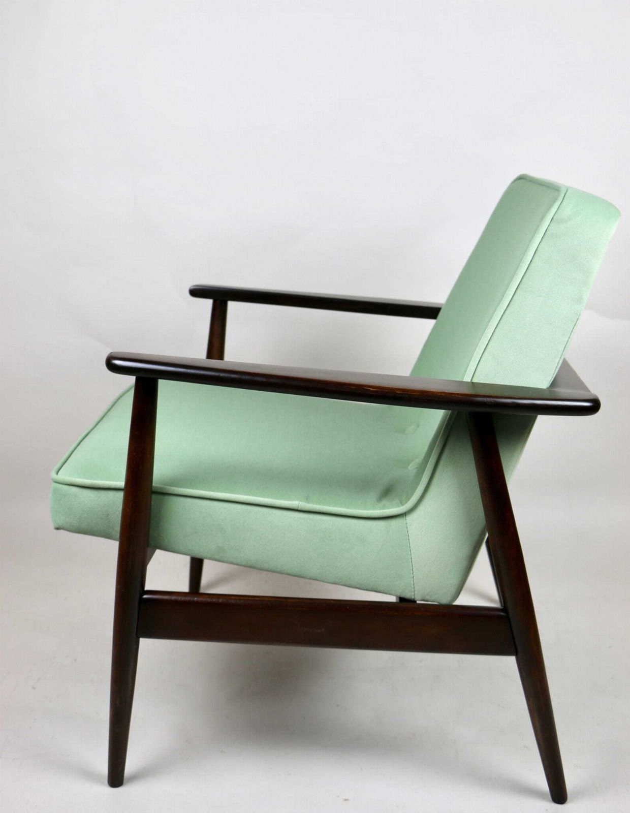 photo for sale Classic Armchair Gfm63 Designed By J. Kedziorek Vintage 70s Light Green Aquamarine