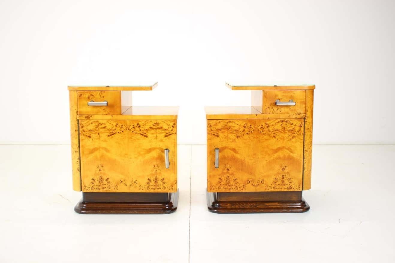 Set Of Two Bedside Tables Designed By Jindřich Halabala For Up Závody, 1950's photo furniture