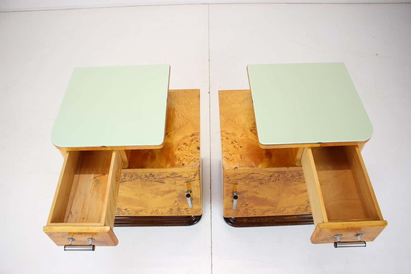 photo buy Set Of Two Bedside Tables Designed By Jindřich Halabala For Up Závody, 1950's