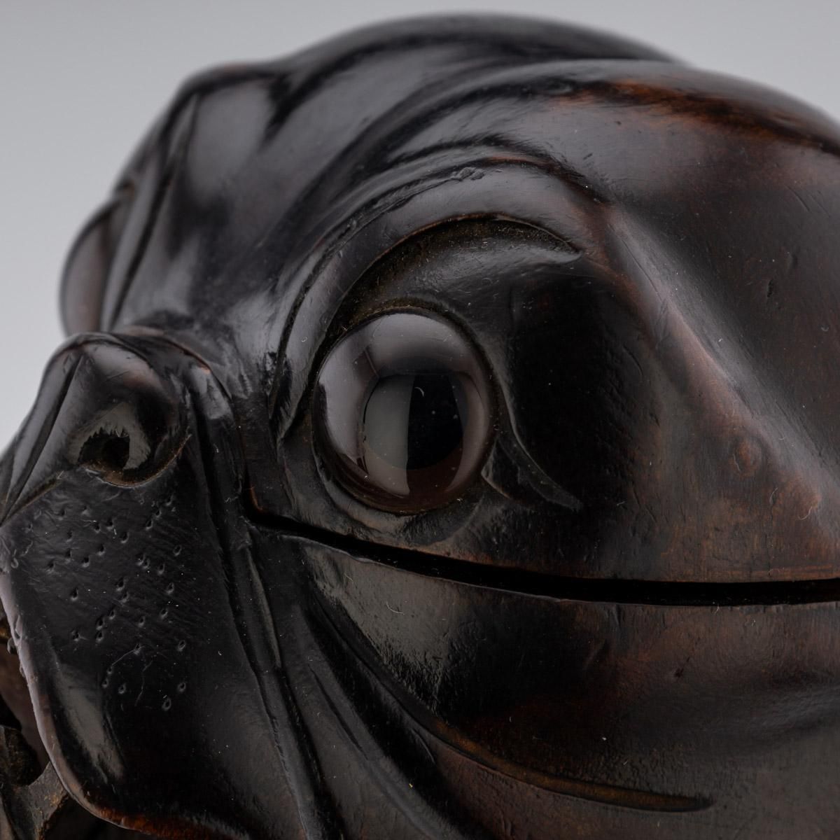 19th Century Victorian Lignum Vitae Bulldog Inkwell photo buy