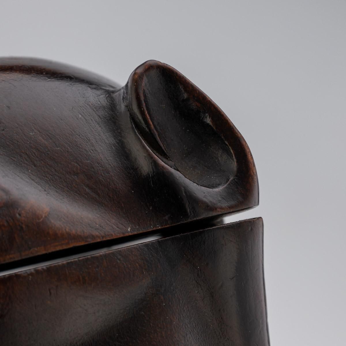 photo vinterior 19th Century Victorian Lignum Vitae Bulldog Inkwell