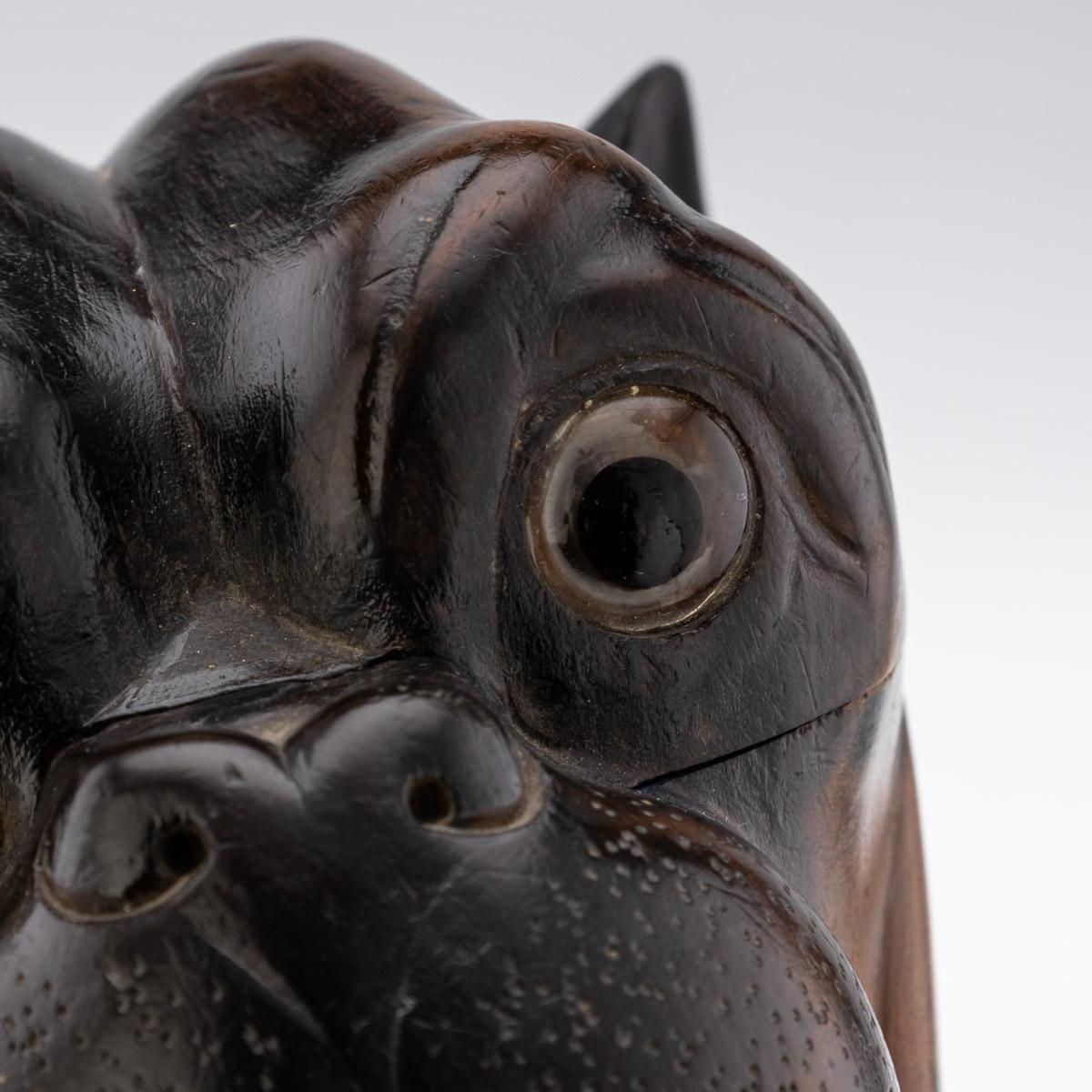 19th Century Victorian Lignum Vitae Bulldog Inkwell photo 1976.0