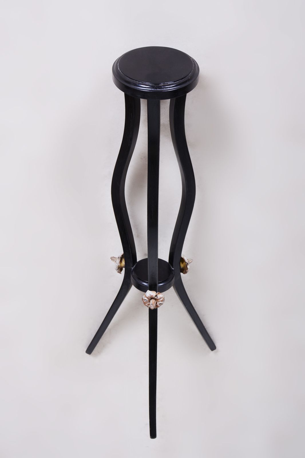 Black Empire Era Pedestal Made In Austria, 1800s. Original Condition, Pearwood. photo for sale