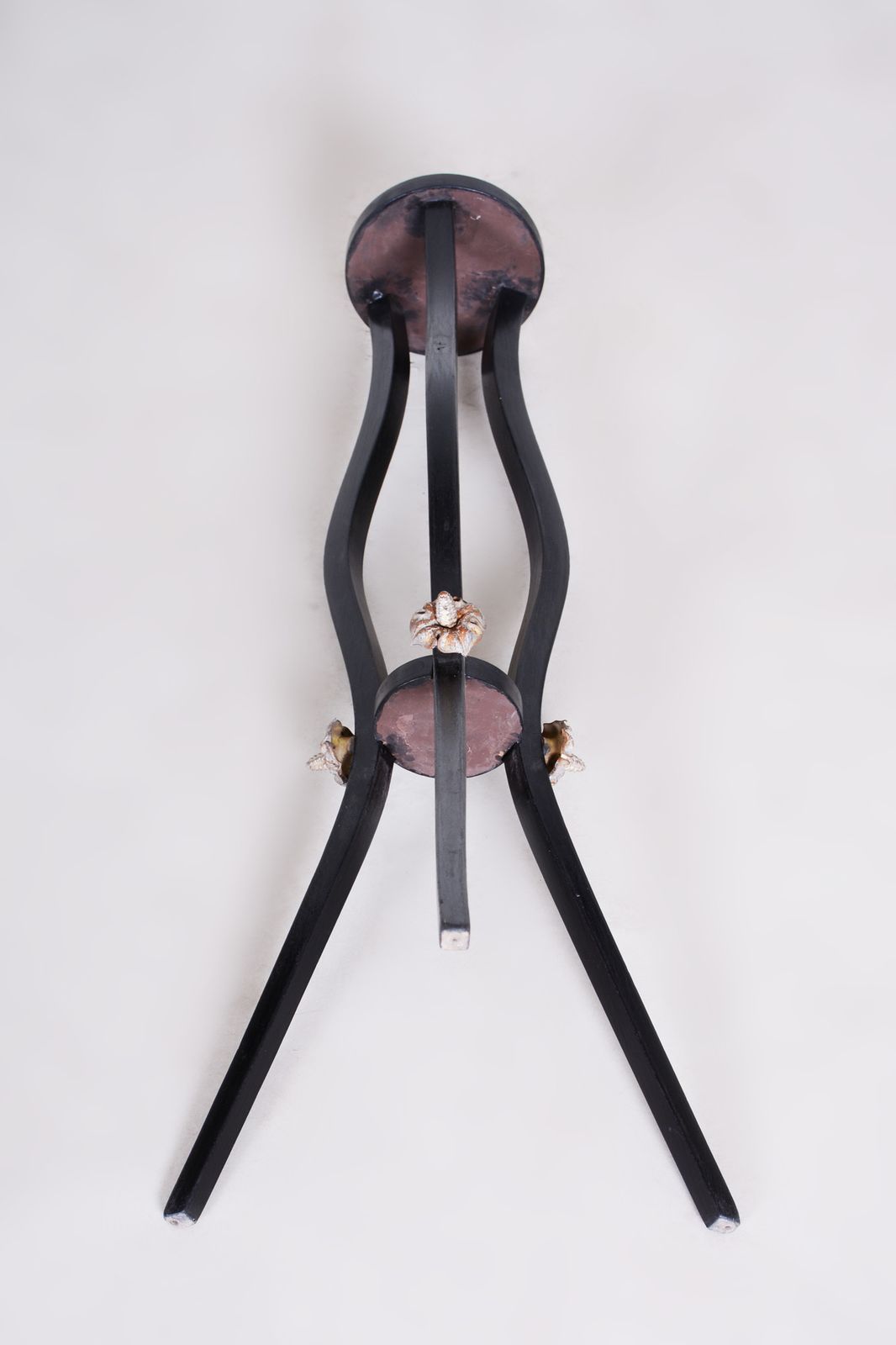 Black Empire Era Pedestal Made In Austria, 1800s. Original Condition, Pearwood. photo 800.0