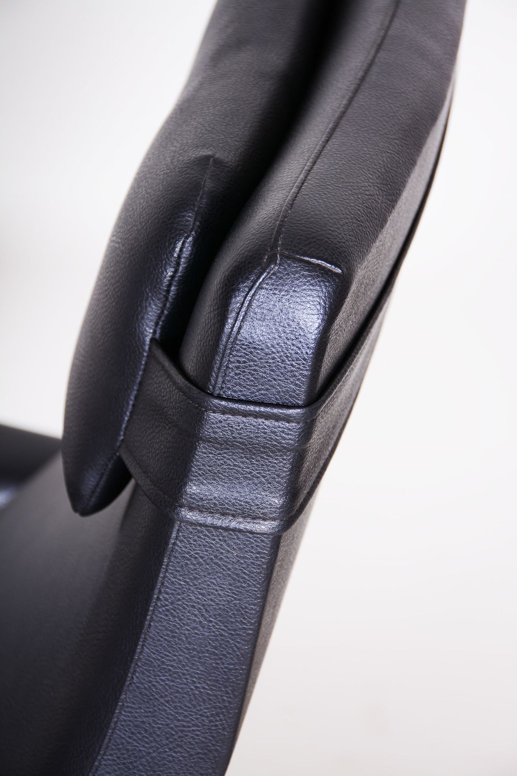 Black Faux Leather Armchair, 1960s, Original Well Preserved Condition, Czechia photo 250.0