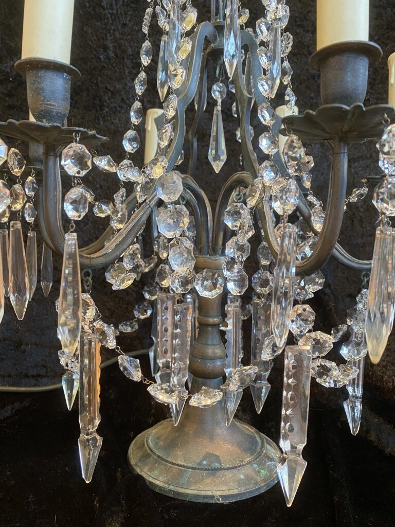 Lighting Six Light Antique Table Lamp, 1920s photo