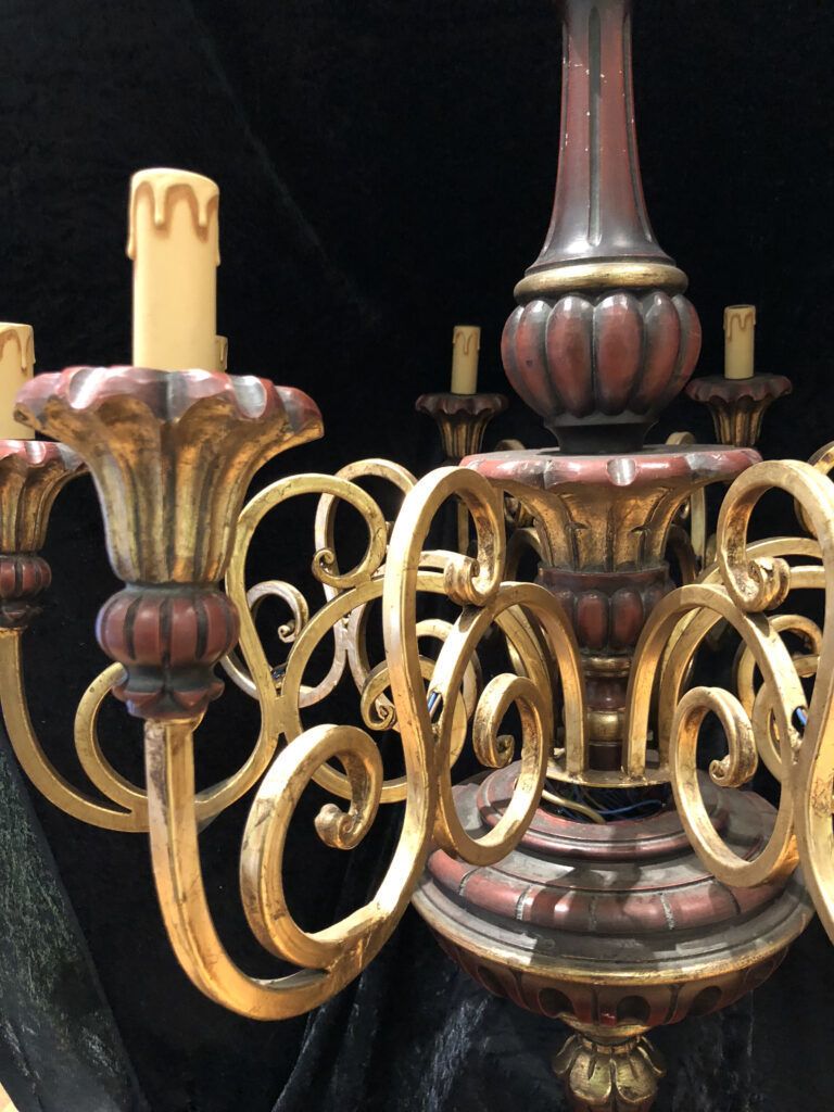 English Wooden Chandelier photo vintage