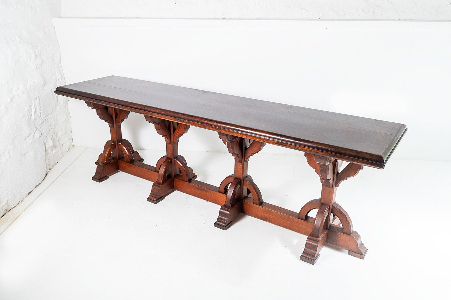 Large Scale Victorian Ecclesiastical Gothic Revival Aesthetic Centre Table In The Manner Of A.W.N Pugin photo furniture