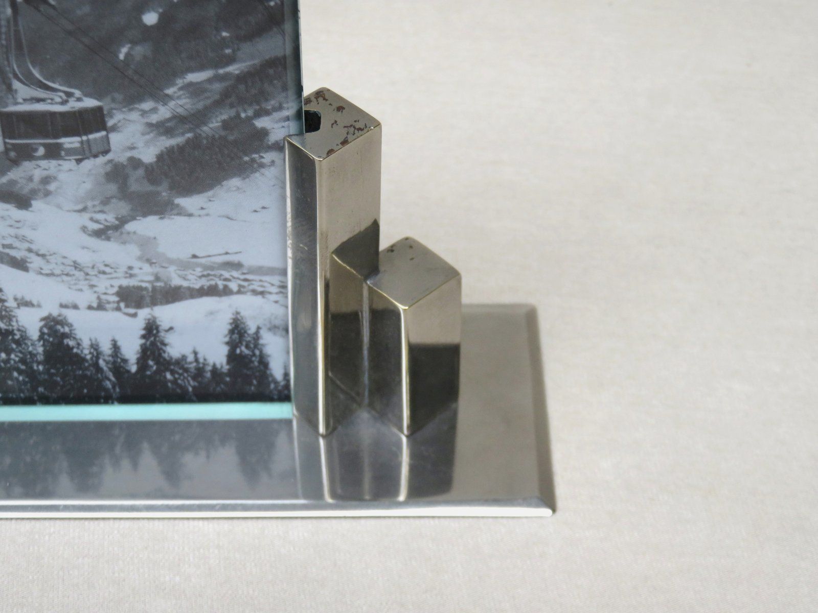 Art Deco Nickel Picture Frame, France photo buy