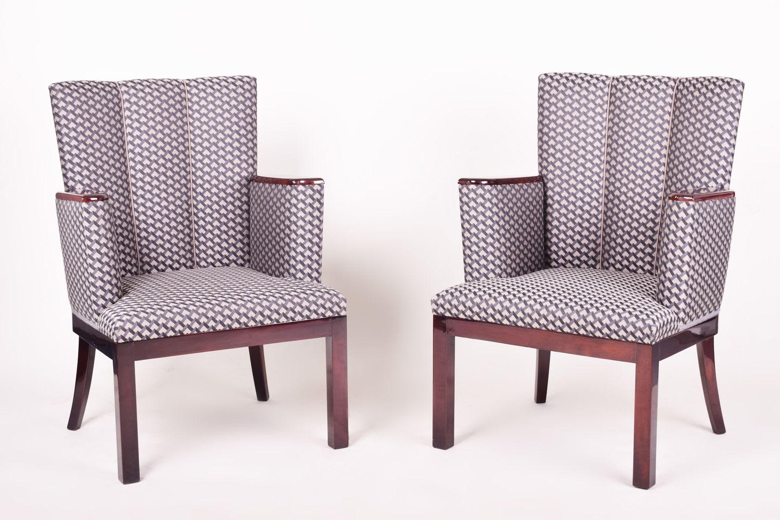 photo for sale Pair Of Mahogany Art Deco Armchairs, Made In France, Fully Restored, 1920 1929