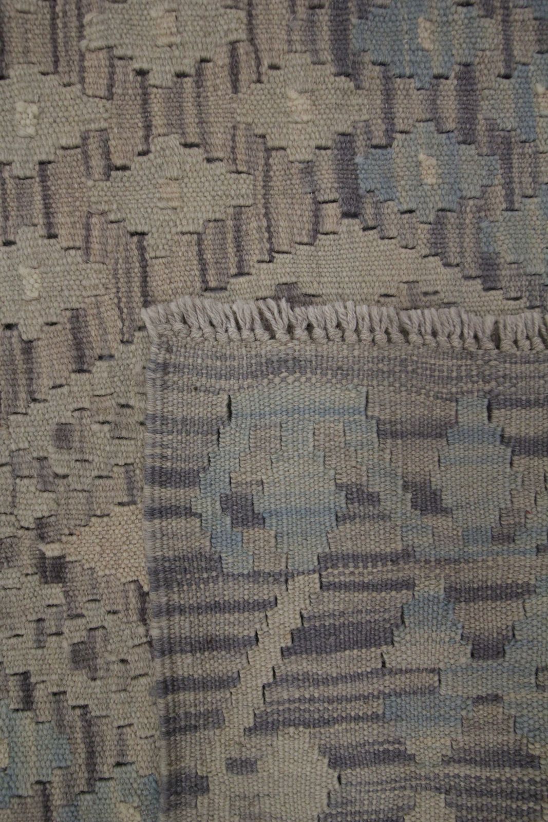 New Traditional Geometric Kilim Bold Handmade Beige Blue Area Rug  124x182cm photo furniture