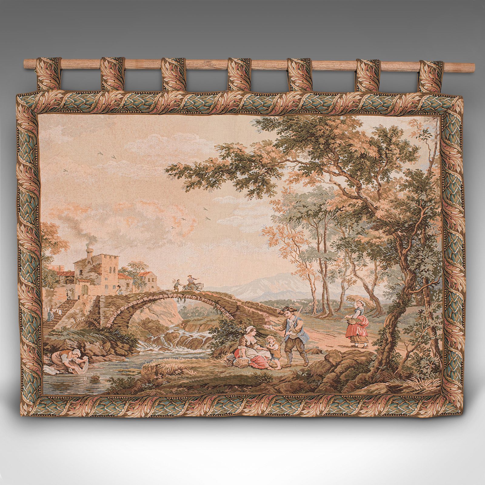 Large Vintage Decorative Panel, Continental, Needlepoint Tapestry, Circa 1980 photo furniture