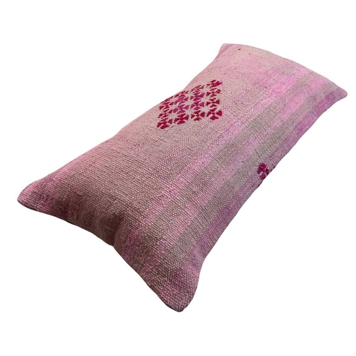 Vintage Turkish Kilim Cushion Cover, 30 X 60 Cm photo Textiles