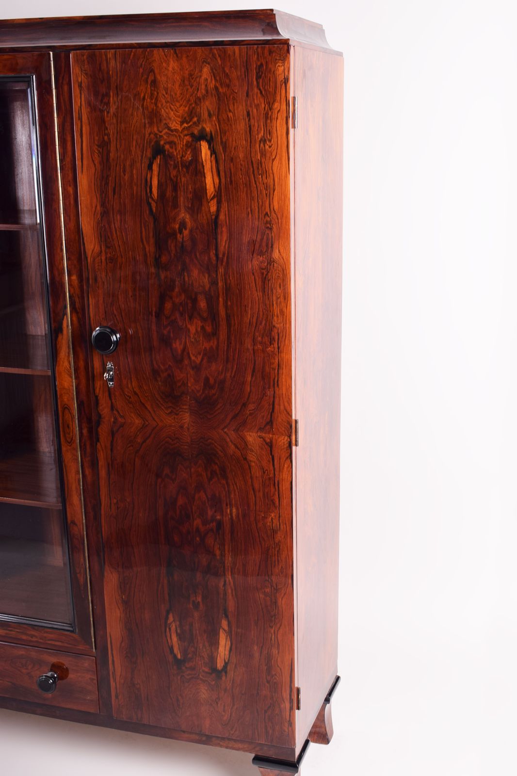 Cocobolo Cabinet, Restored To High Gloss Made In France By Jules Leleu, Art Deco. photo vinterior