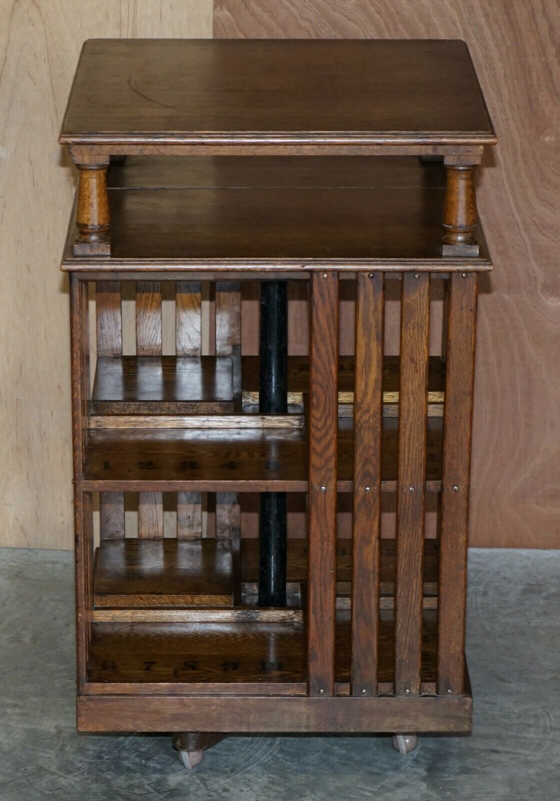 Very Large Circa 1880 Antique Victorian English Oak Revolving Bookcase Table photo furniture