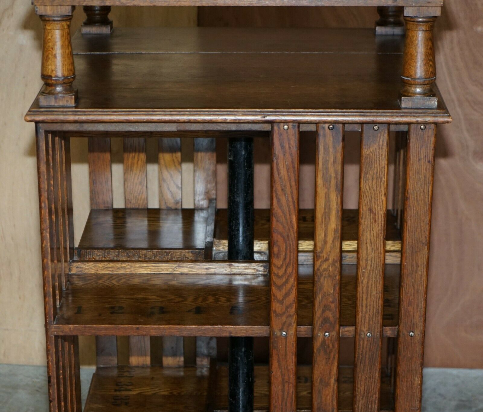 Very Large Circa 1880 Antique Victorian English Oak Revolving Bookcase Table photo Furniture