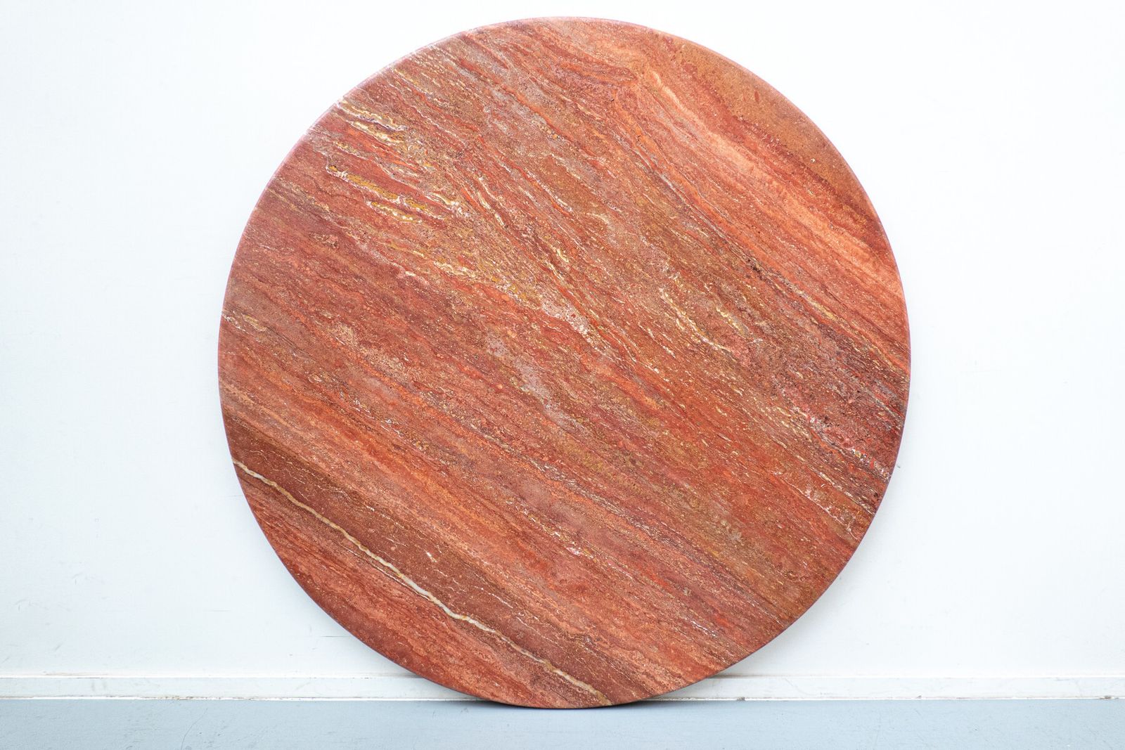 Mid Century Red Travertine Dining Table By Angelo Mangiarotti, Italy, 1970s photo Furniture