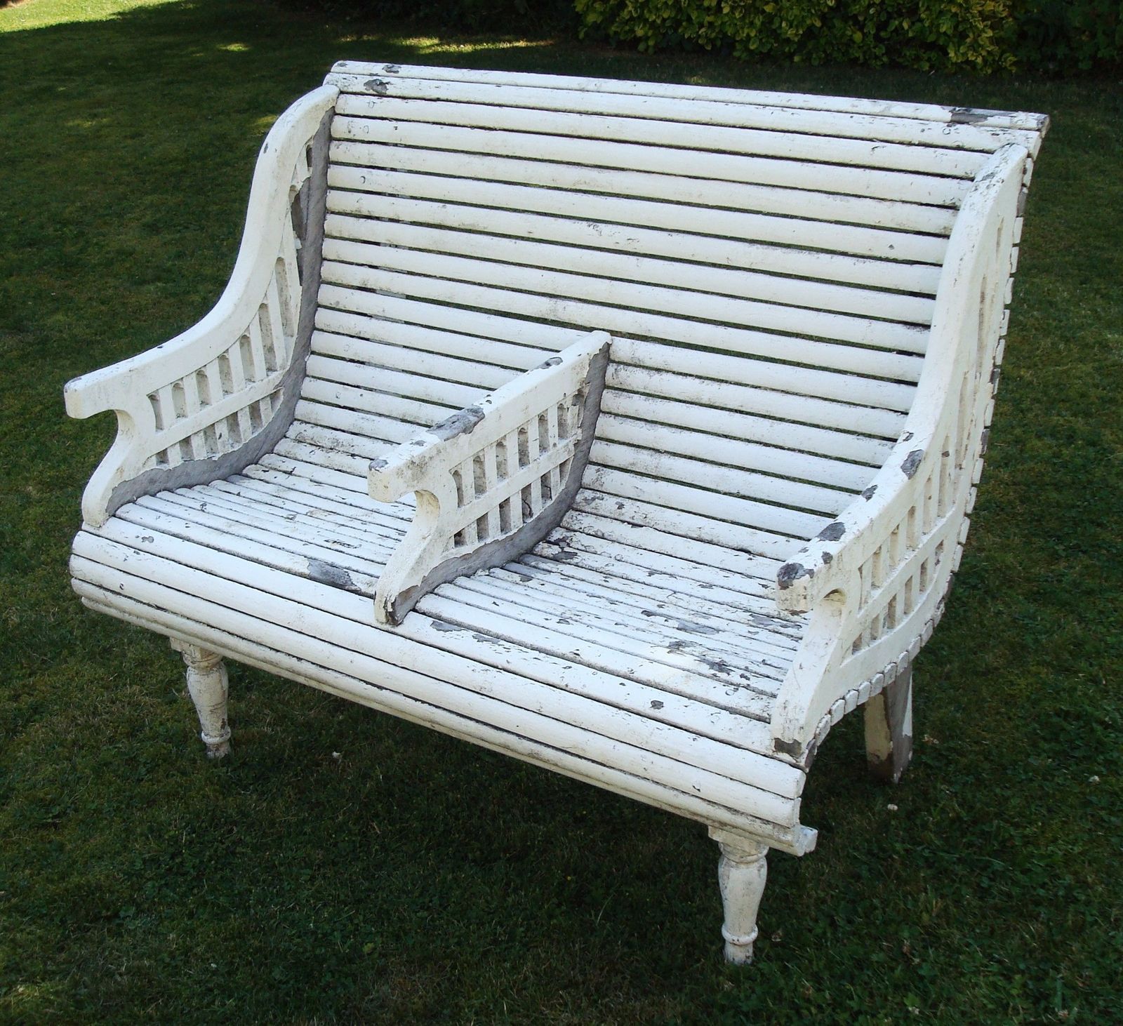 C20th Stylish Teak Garden Seat