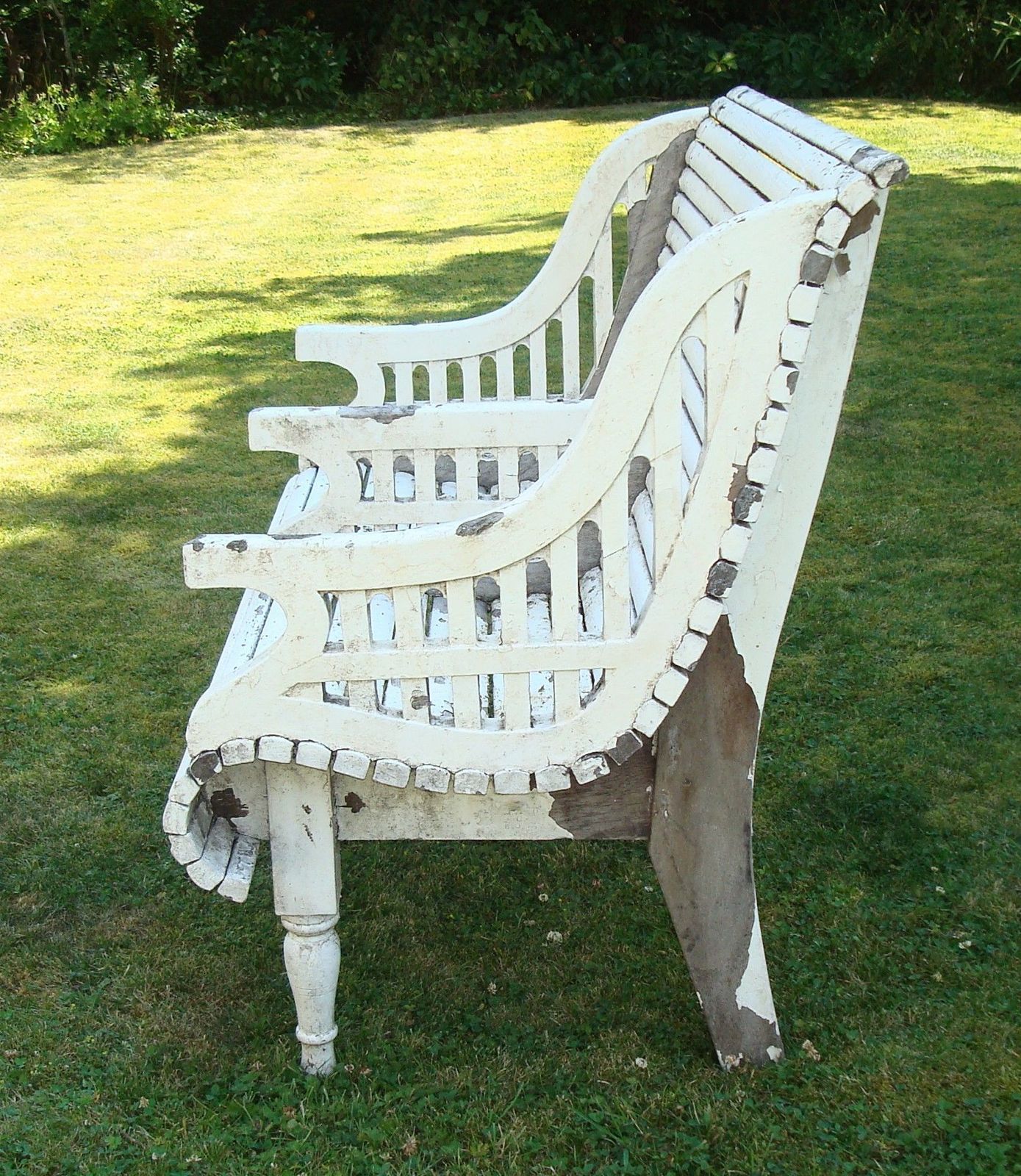 C20th Stylish Teak Garden Seat photo 1925.0