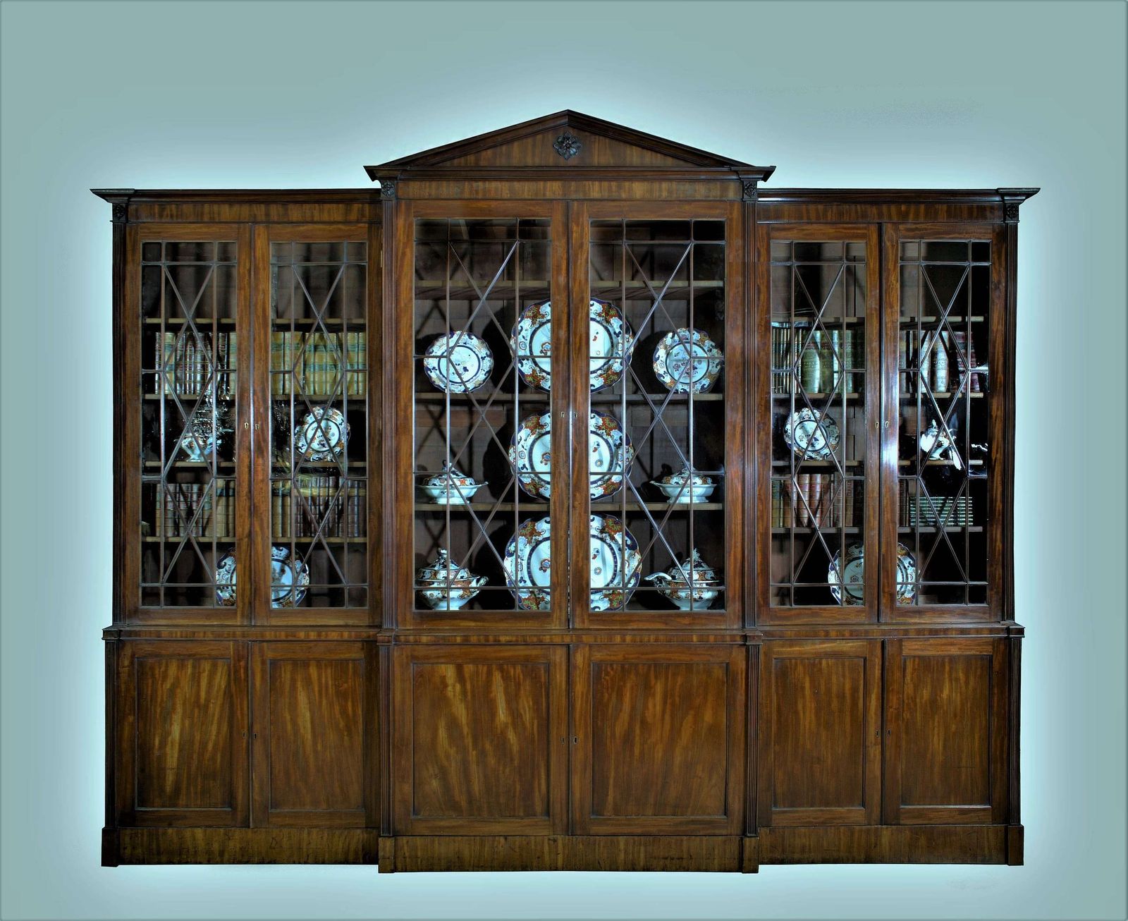 George III Mahogany Breakfront Bookcase