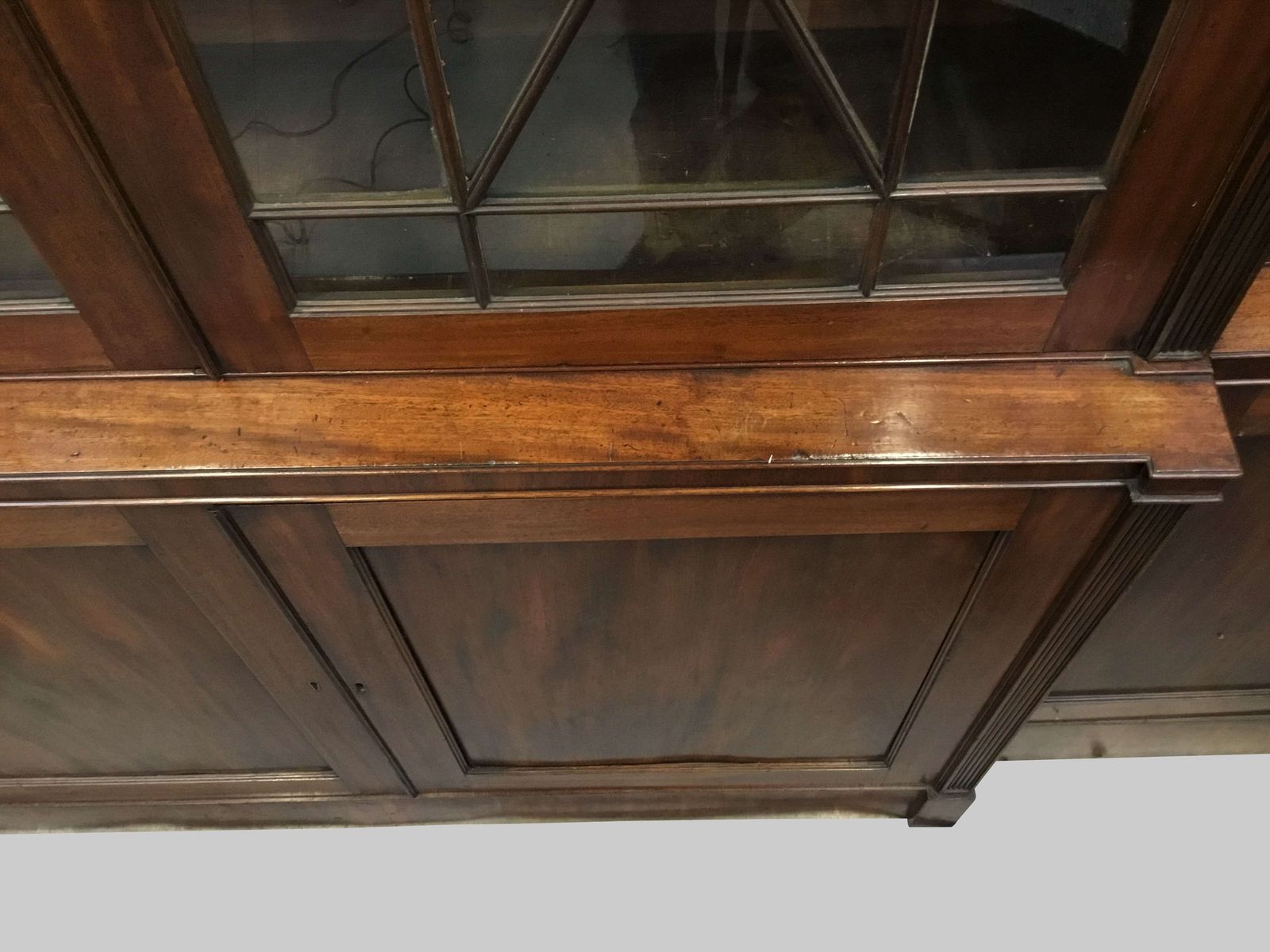 George III Mahogany Breakfront Bookcase photo vintage