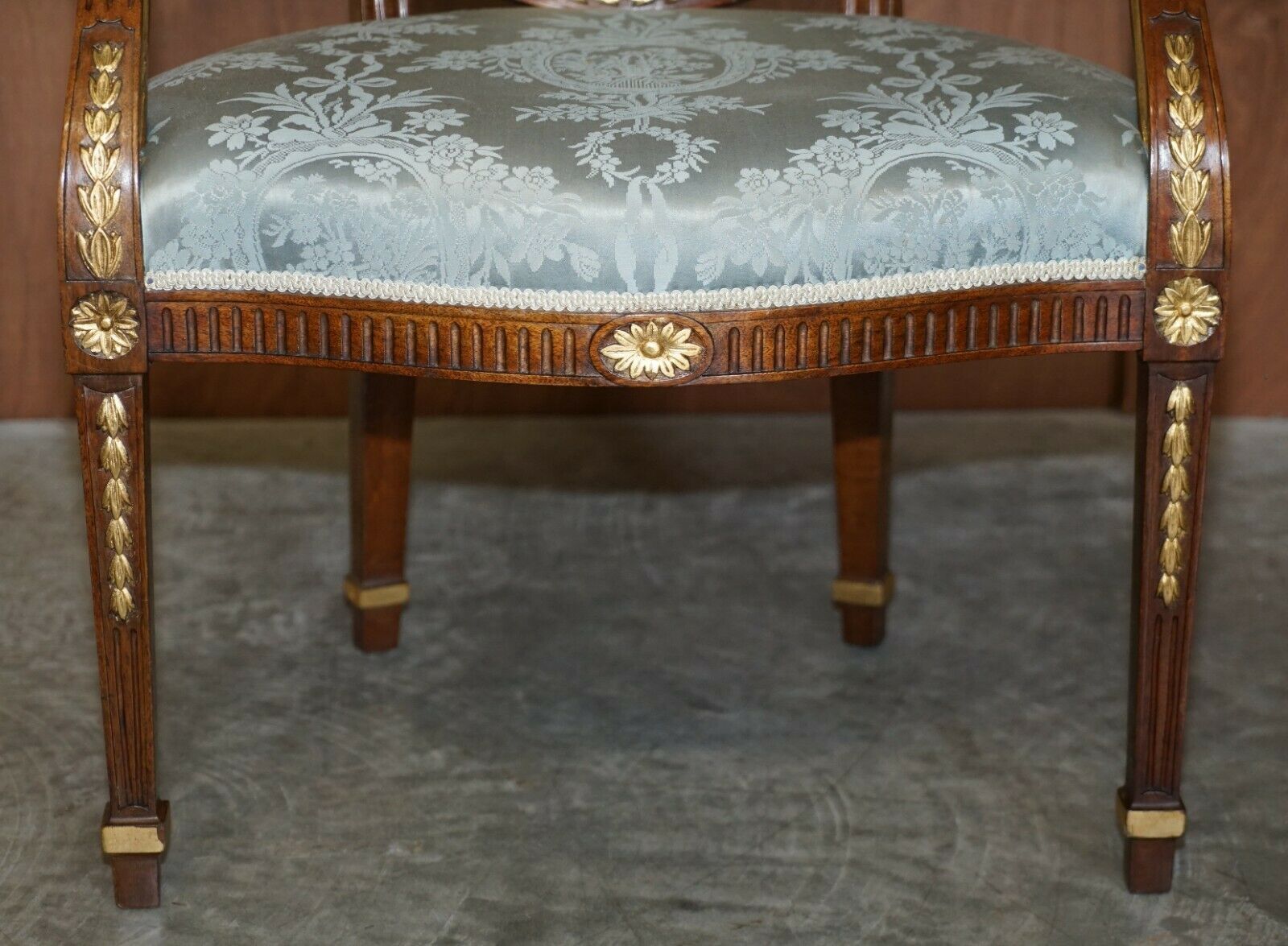 photo for sale Stunning George Hepplewhite Style Mahogany Giltwood Georgian Armchair Circa 1900