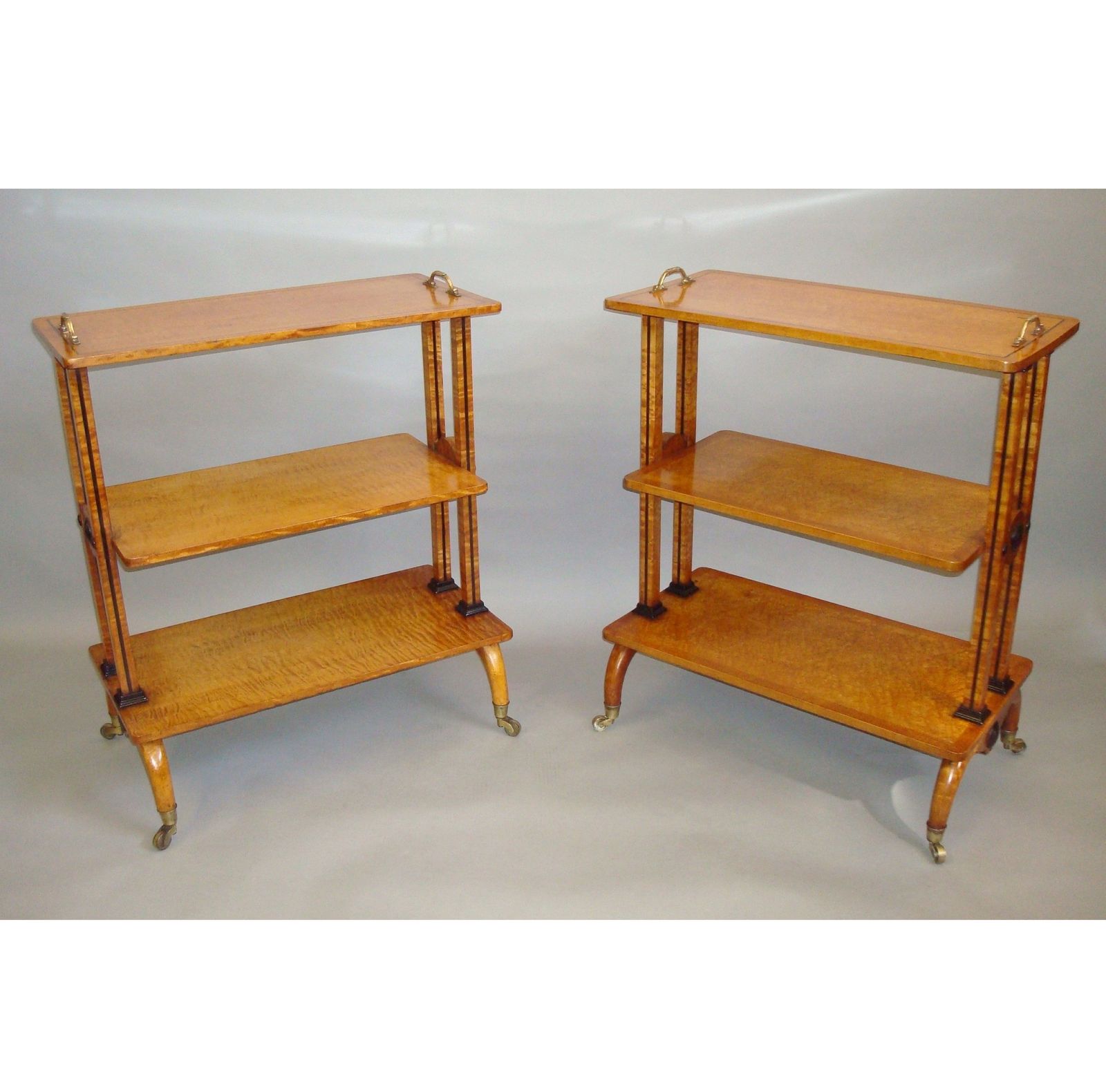 Regency Matched Pair Of Maple Etageres
