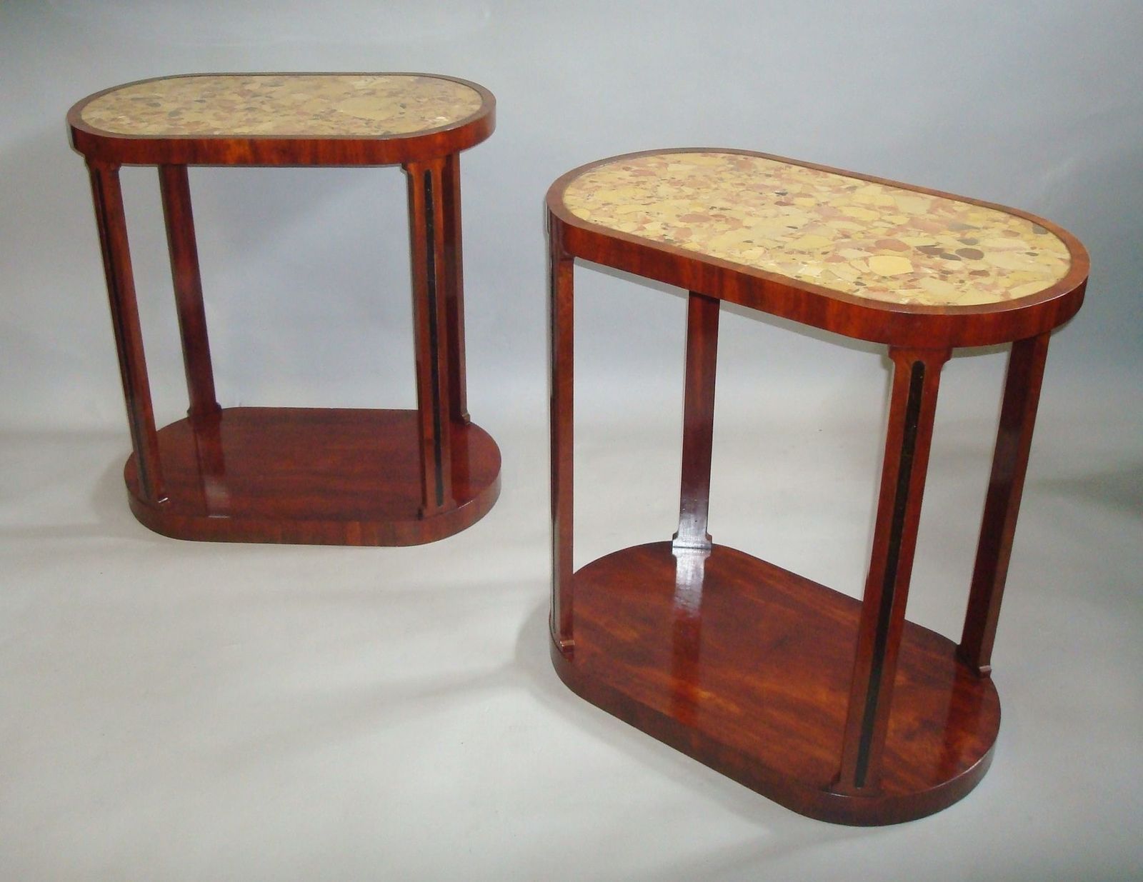 19th Century Pair Of Mahogany And Marble End Tables photo vinterior