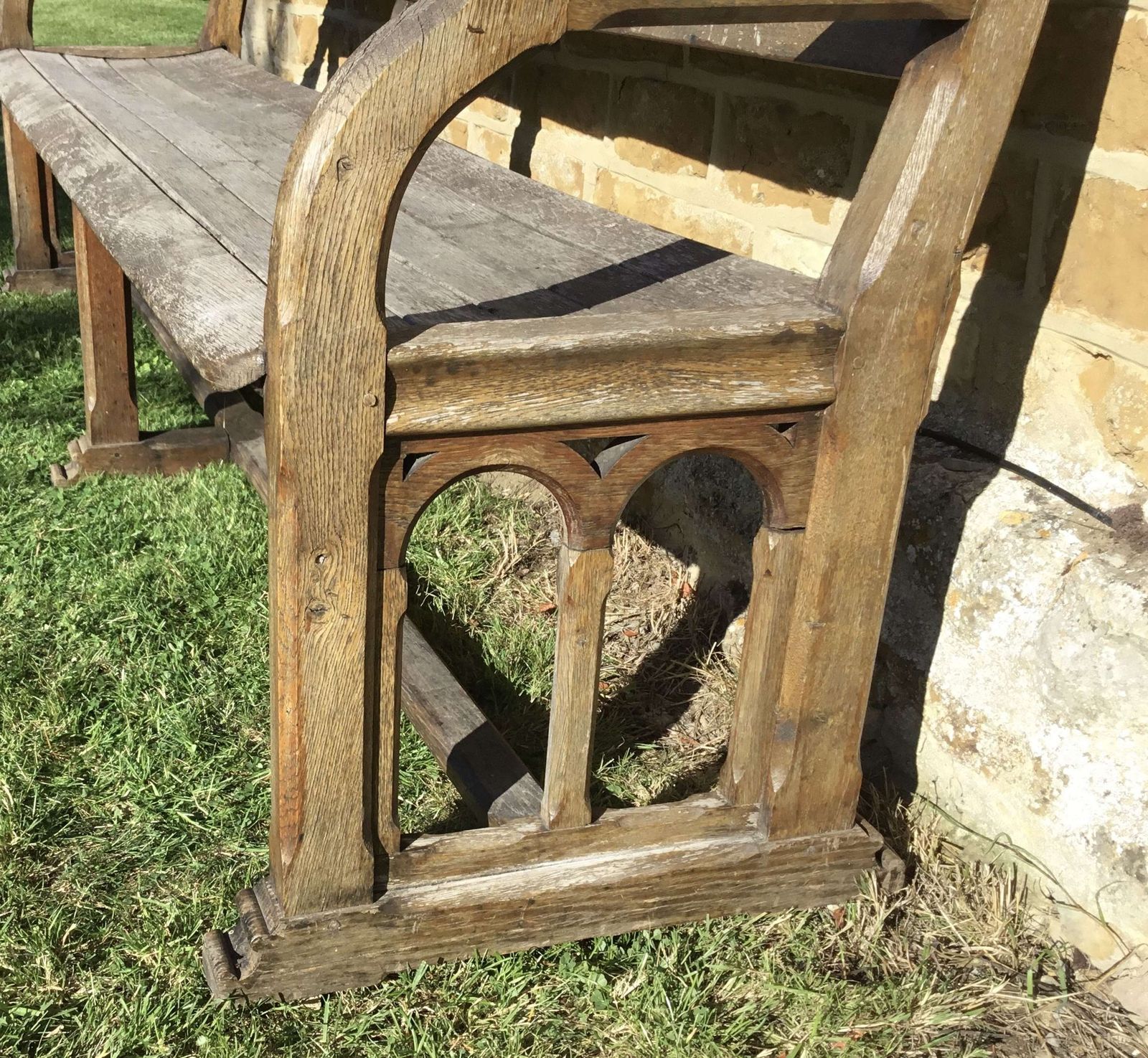 19th Oak Orangery Bench / Garden Seat photo Furniture