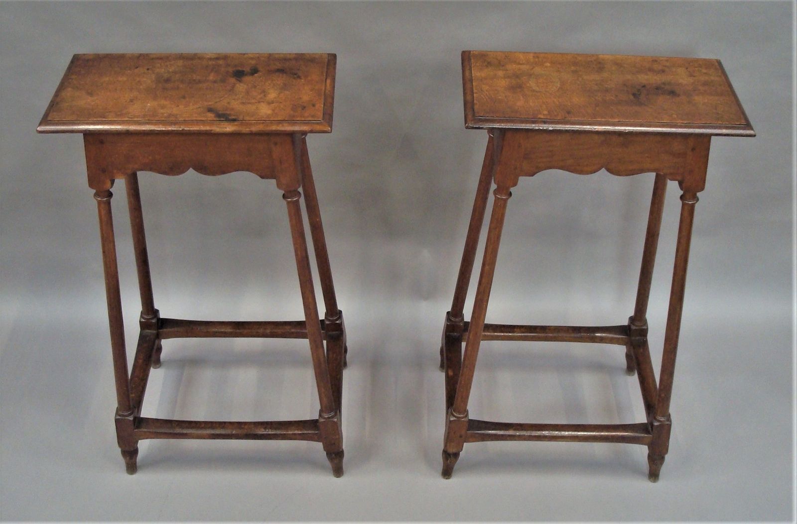 C19th Pair Of Oak Tables, 1900s photo vintage