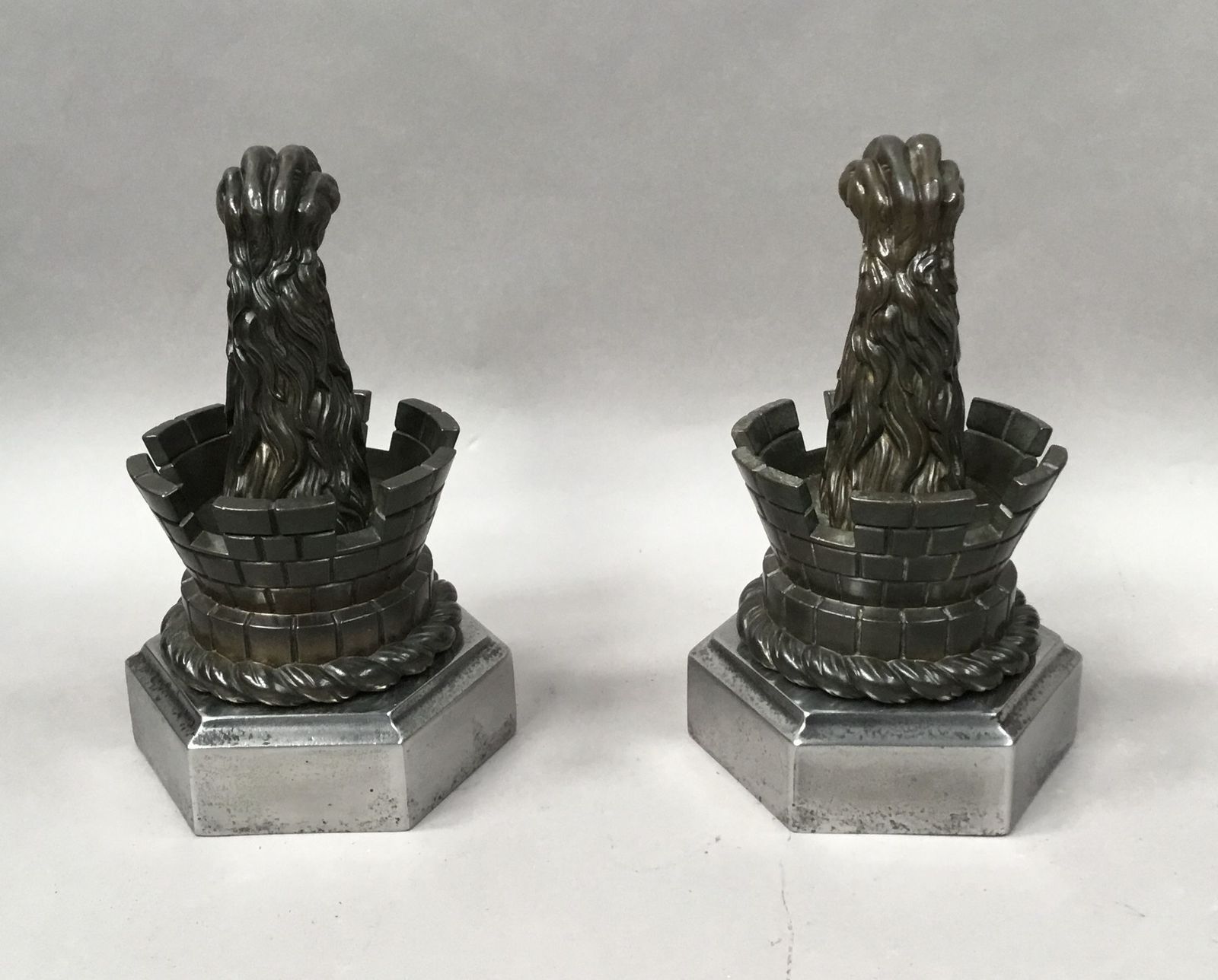 photo furniture 19th Pair Of Bronze Door Stops / Door Porters Or Andirons