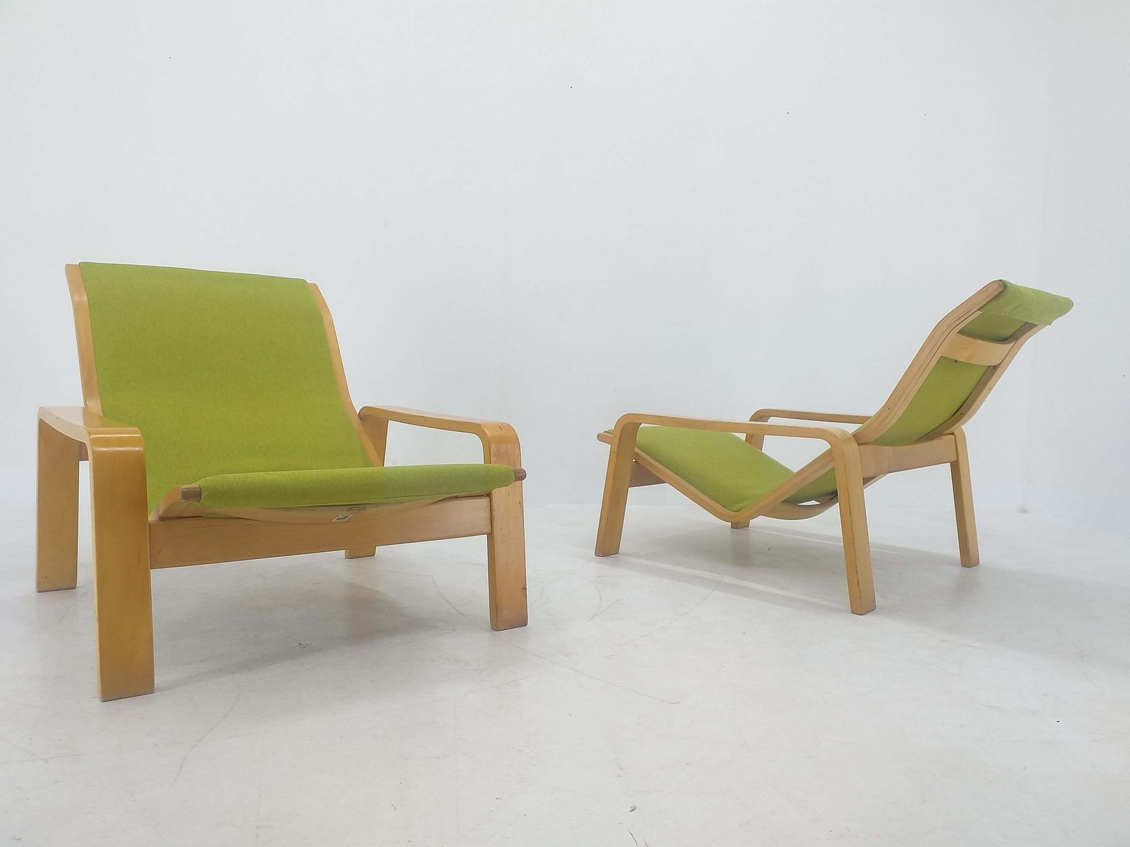 photo buy Pair Of Lounge Chairs Pulkka, Ilmari Lappalainen For Asko, Finland, 1970s