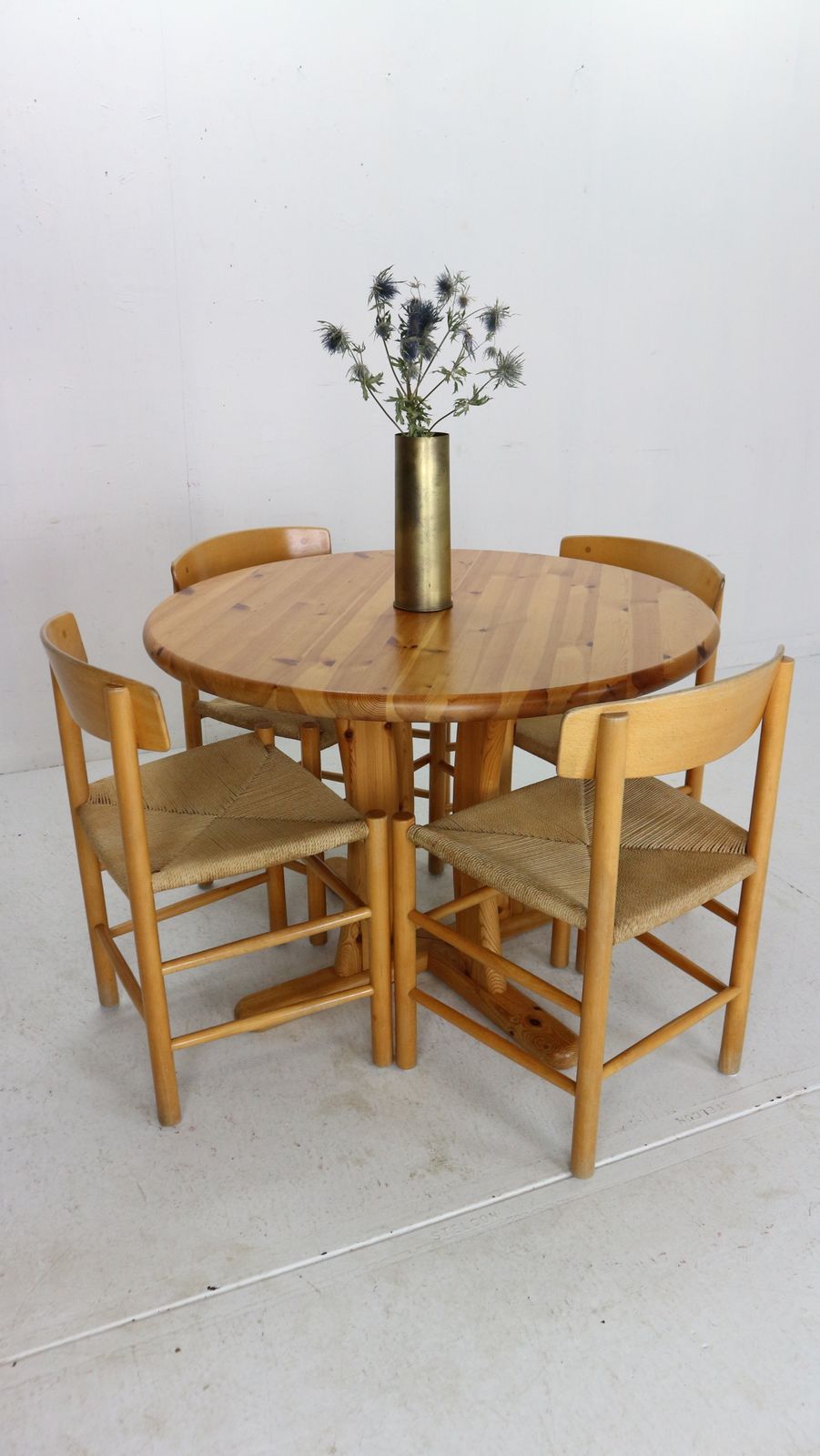 photo for sale Round Solid Pinewood Dinning Table, 1970's Denmark