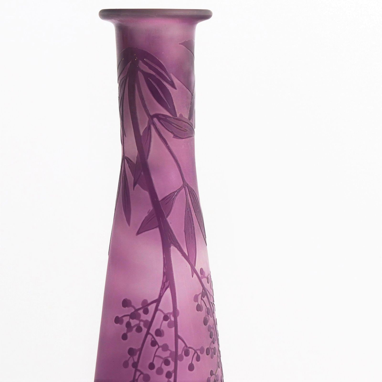 Tall French Art Nouveau Cameo Glass Art Vase By Cheval C1910 photo furniture