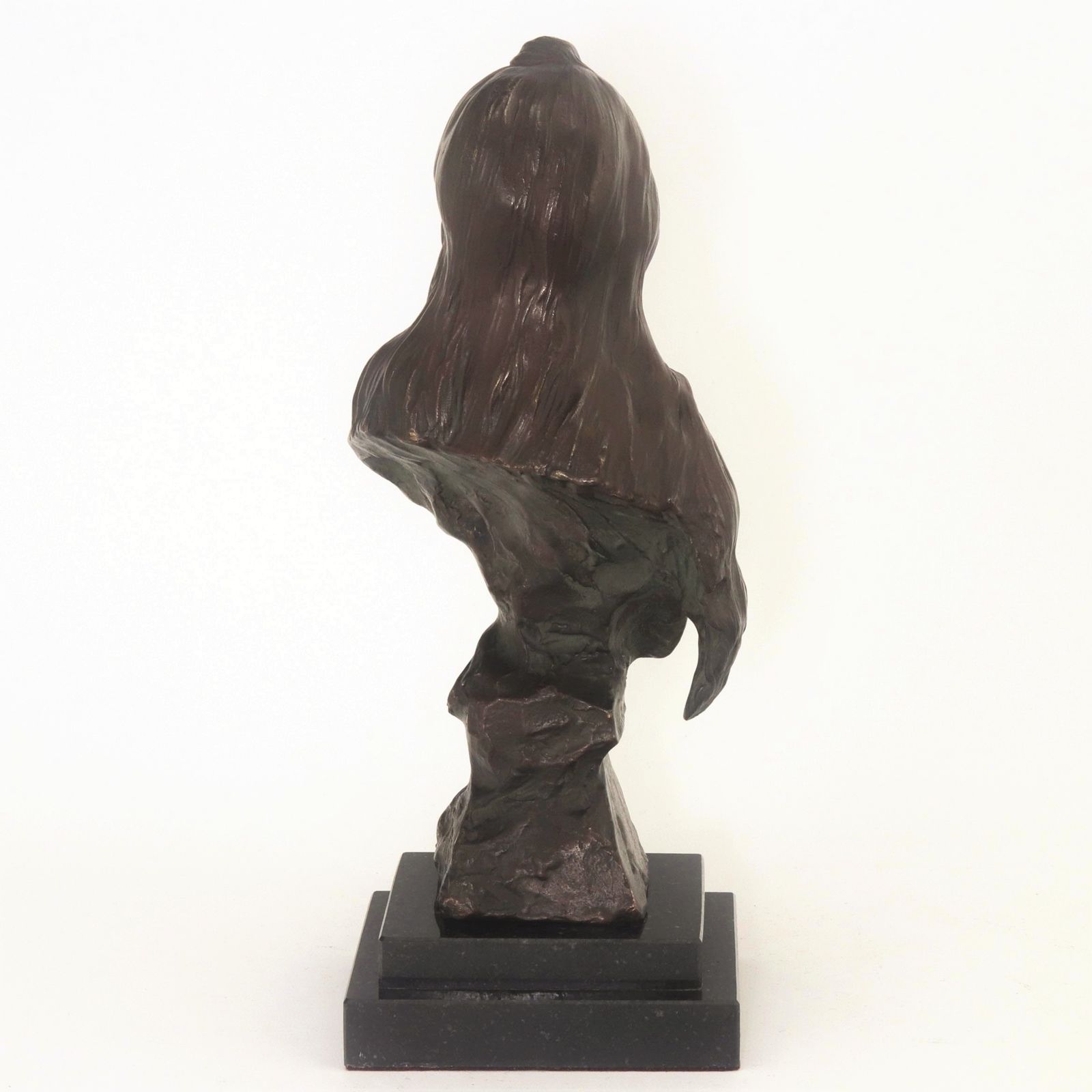 Art Nouveau Patinated Bronze Bust "Nelly" By Emmanuel Villanis C1890 photo vintage