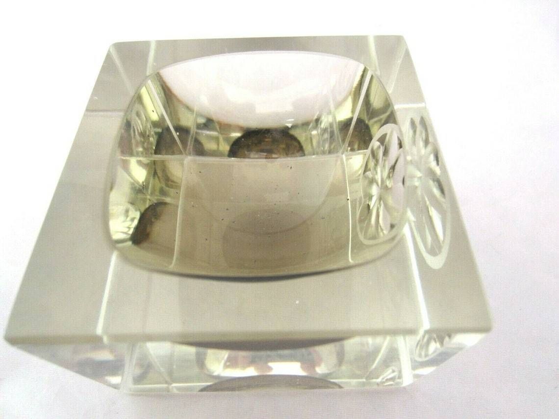 Vintage Italian Murano Mandruzzato Glass Bowl Sports Trophy Futuristic Look photo vintage
