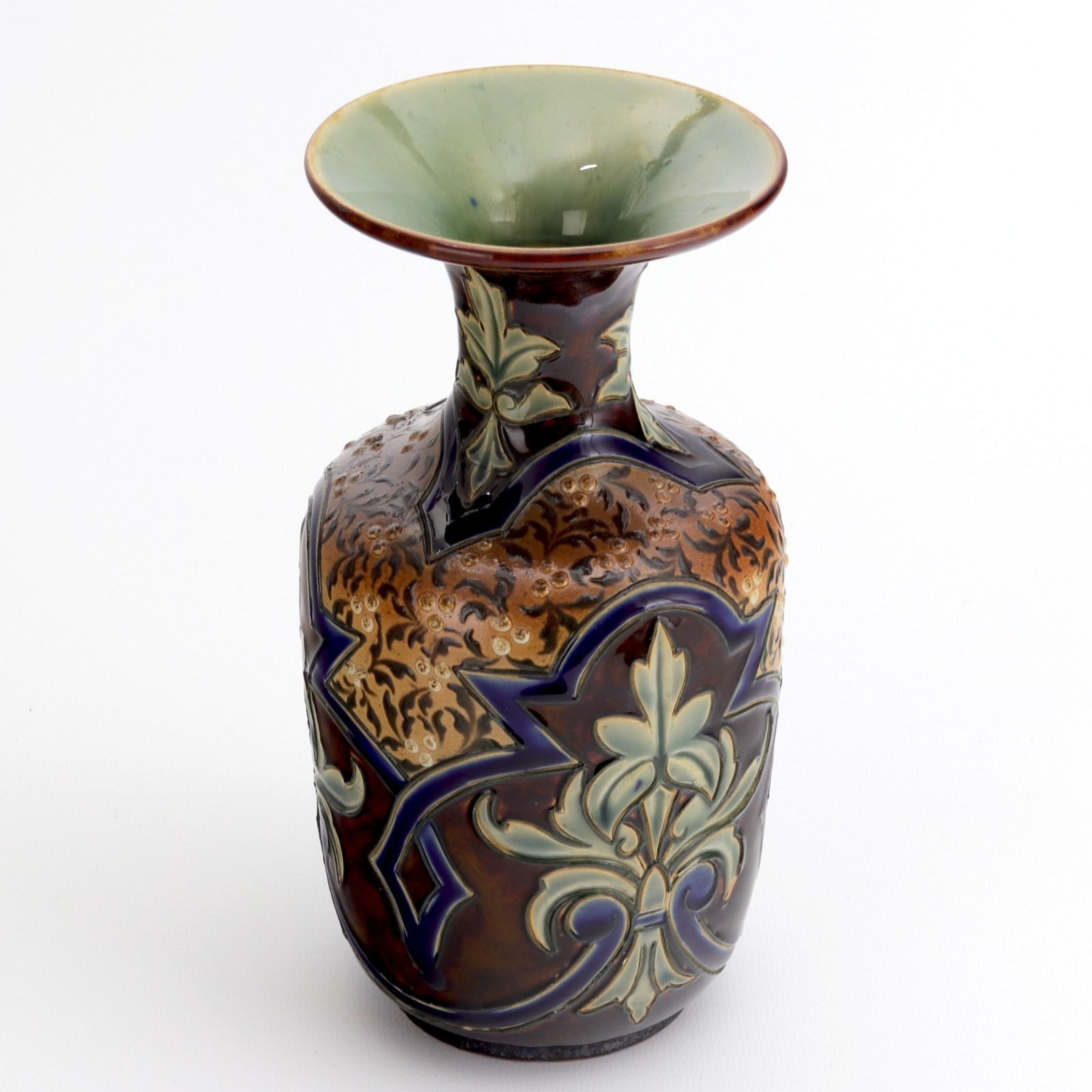 Doulton Lambeth Stoneware Art Nouveau Vase By Eliza Simmance 1884 photo vinterior