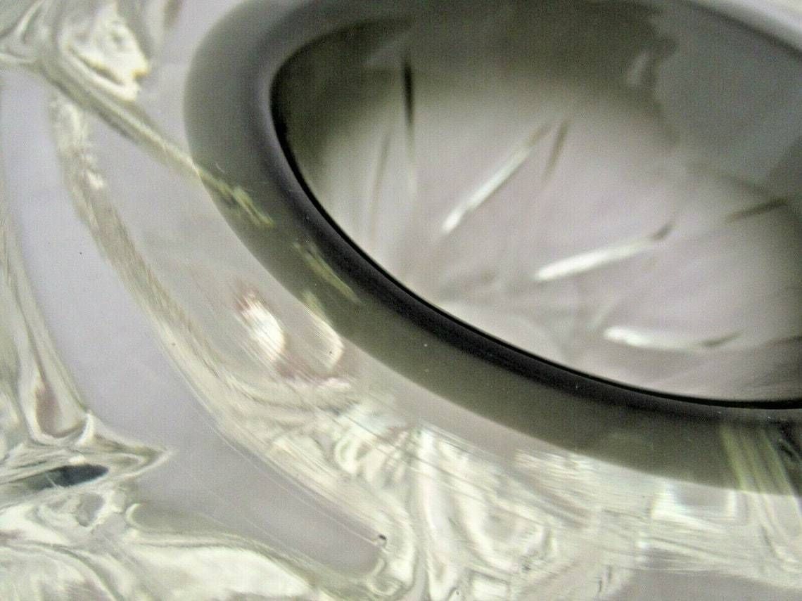 Futuristic Xxl Sommerso Grey In Clear Geode Art Glass Bowl 2.7kg photo Home Decor